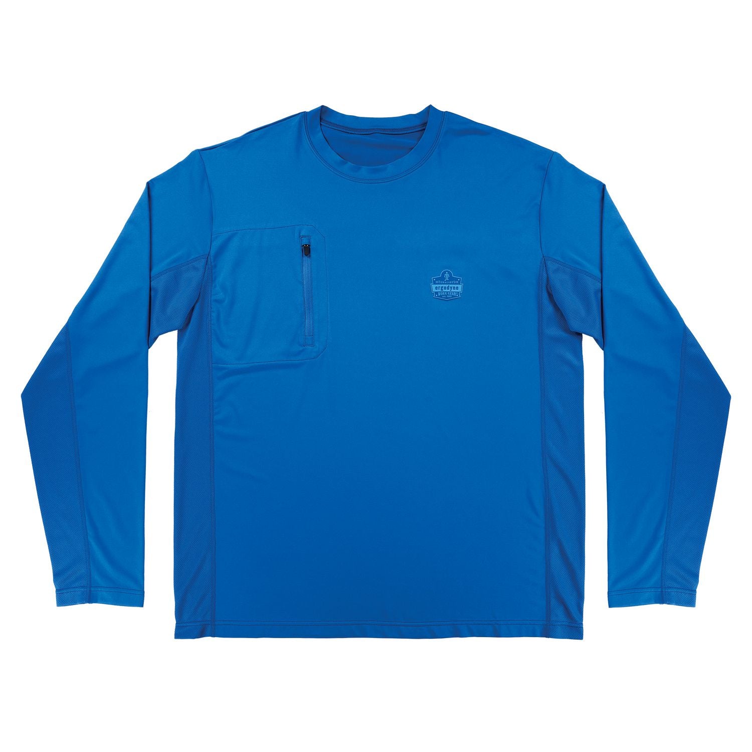 Chill-Its 6689 Cooling Long Sleeve Sun Shirt with UV Protection, Large, Blue, Ships in 1-3 Business Days