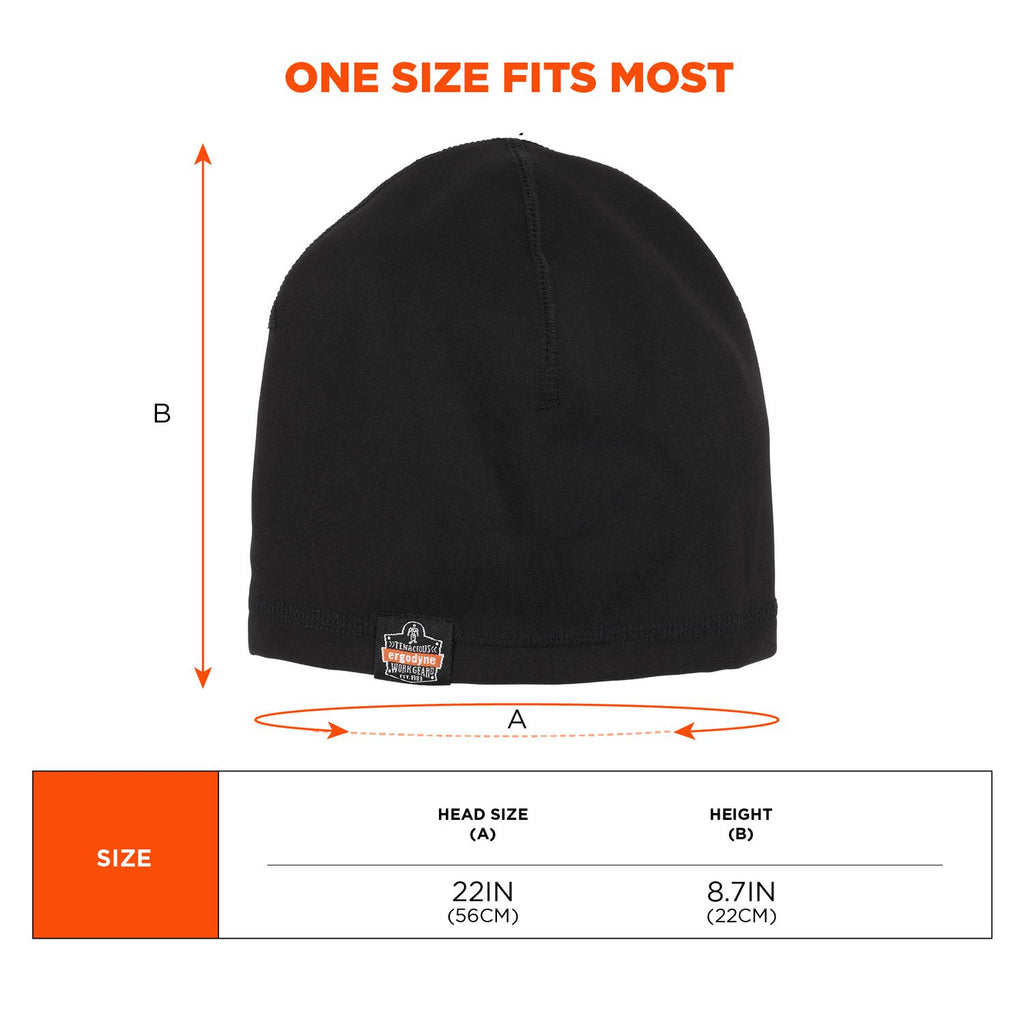 N-Ferno 6813 Winter Skull Cap Helmet Liner, Polyester; Spandex, One Size Fits Most, Black, Ships in 1-3 Business Days