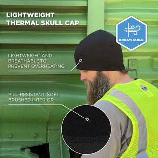 N-Ferno 6813 Winter Skull Cap Helmet Liner, Polyester; Spandex, One Size Fits Most, Black, Ships in 1-3 Business Days