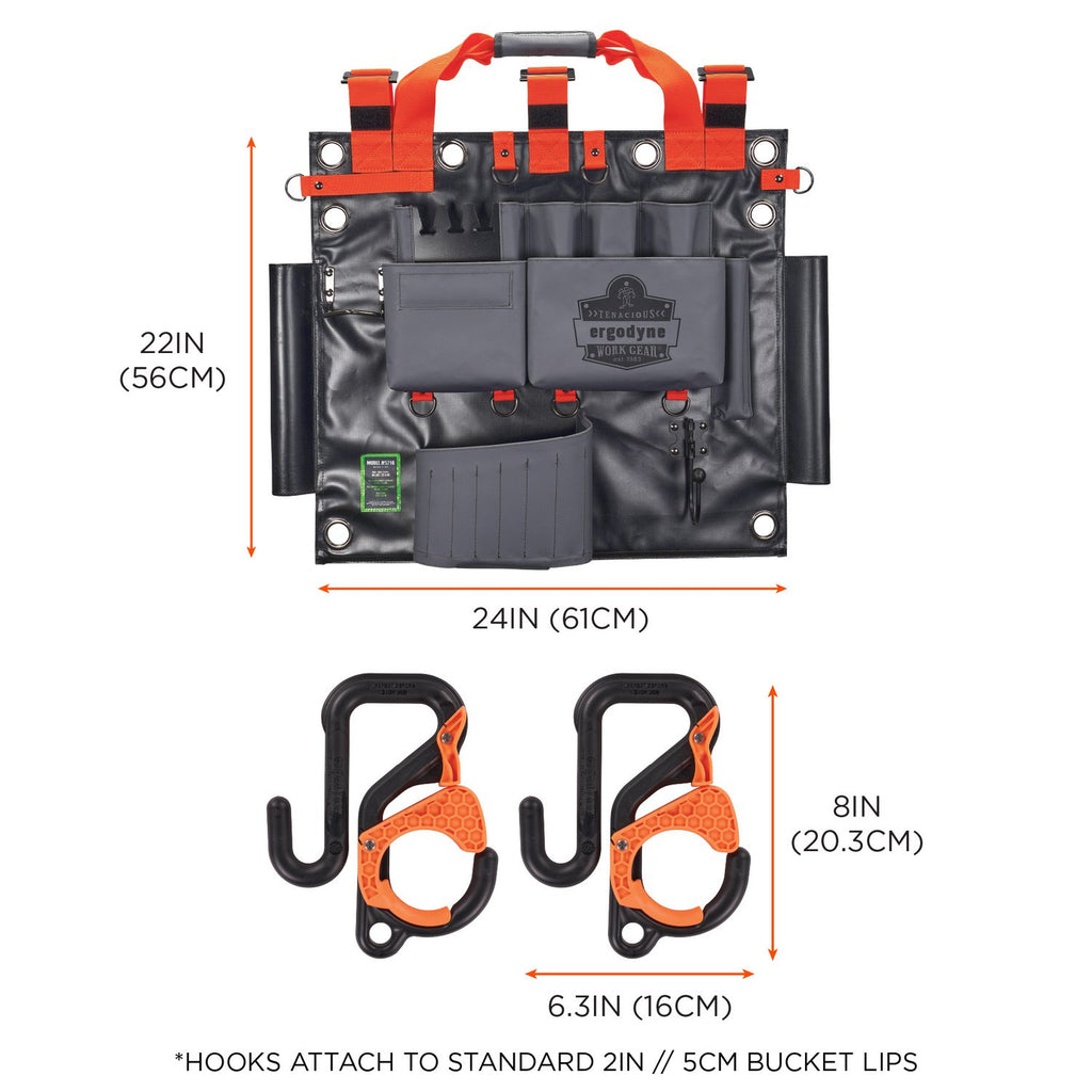 Arsenal 5711 Bucket Truck Tool Board, Locking Aerial Bucket Hooks Kit, 8-Compartments, 24 x 22, Gray, Ships in 1-3 Bus Days