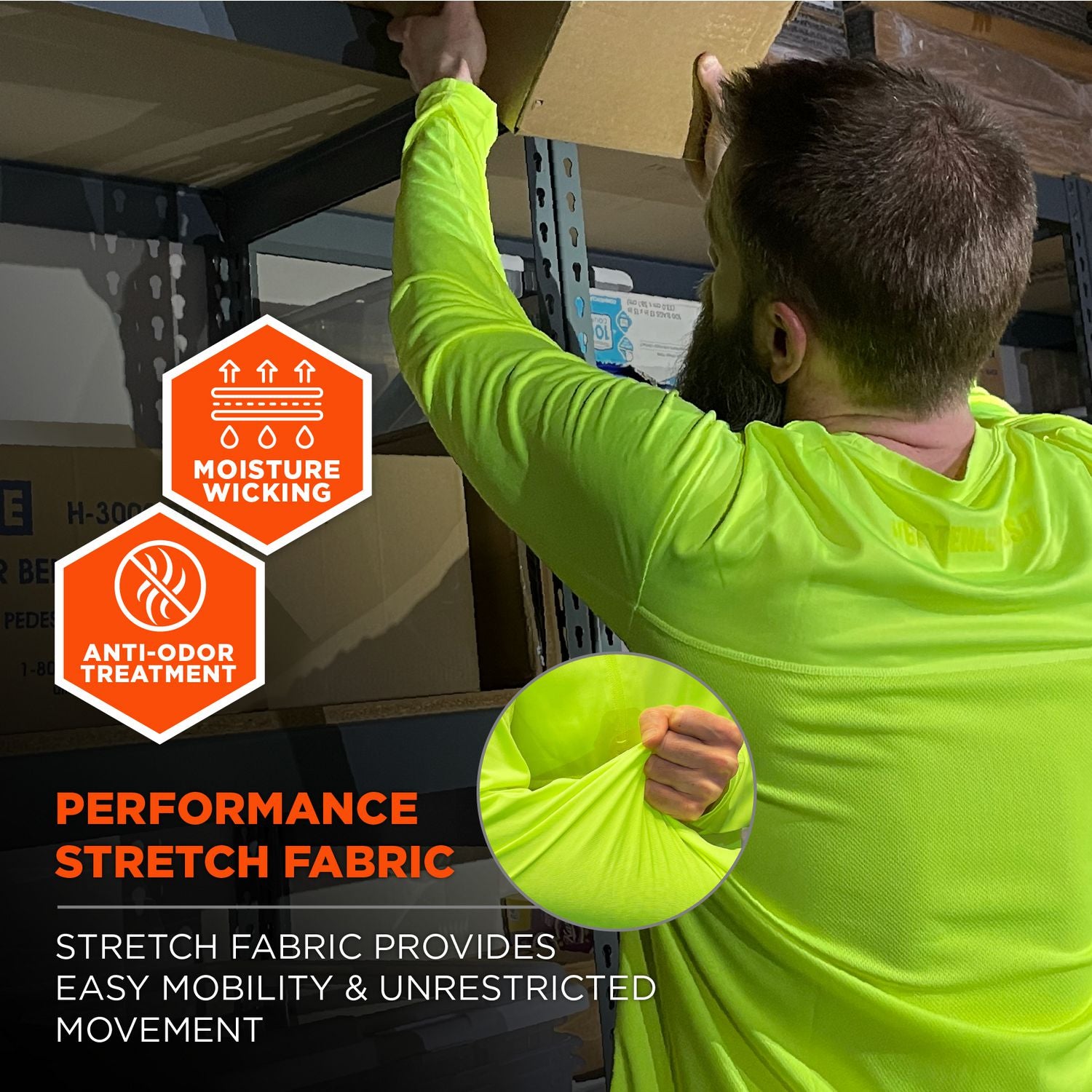 Chill-Its 6689 Cooling Long Sleeve Sun Shirt with UV Protection, Large, Lime, Ships in 1-3 Business Days