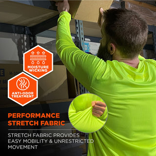 Chill-Its 6689 Cooling Long Sleeve Sun Shirt with UV Protection, Large, Lime, Ships in 1-3 Business Days