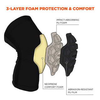 ProFlex 550 Padded Knee Sleeves with 3-Layer Foam Cap, Slip-On, X-Large+, Black, Pair, Ships in 1-3 Business Days