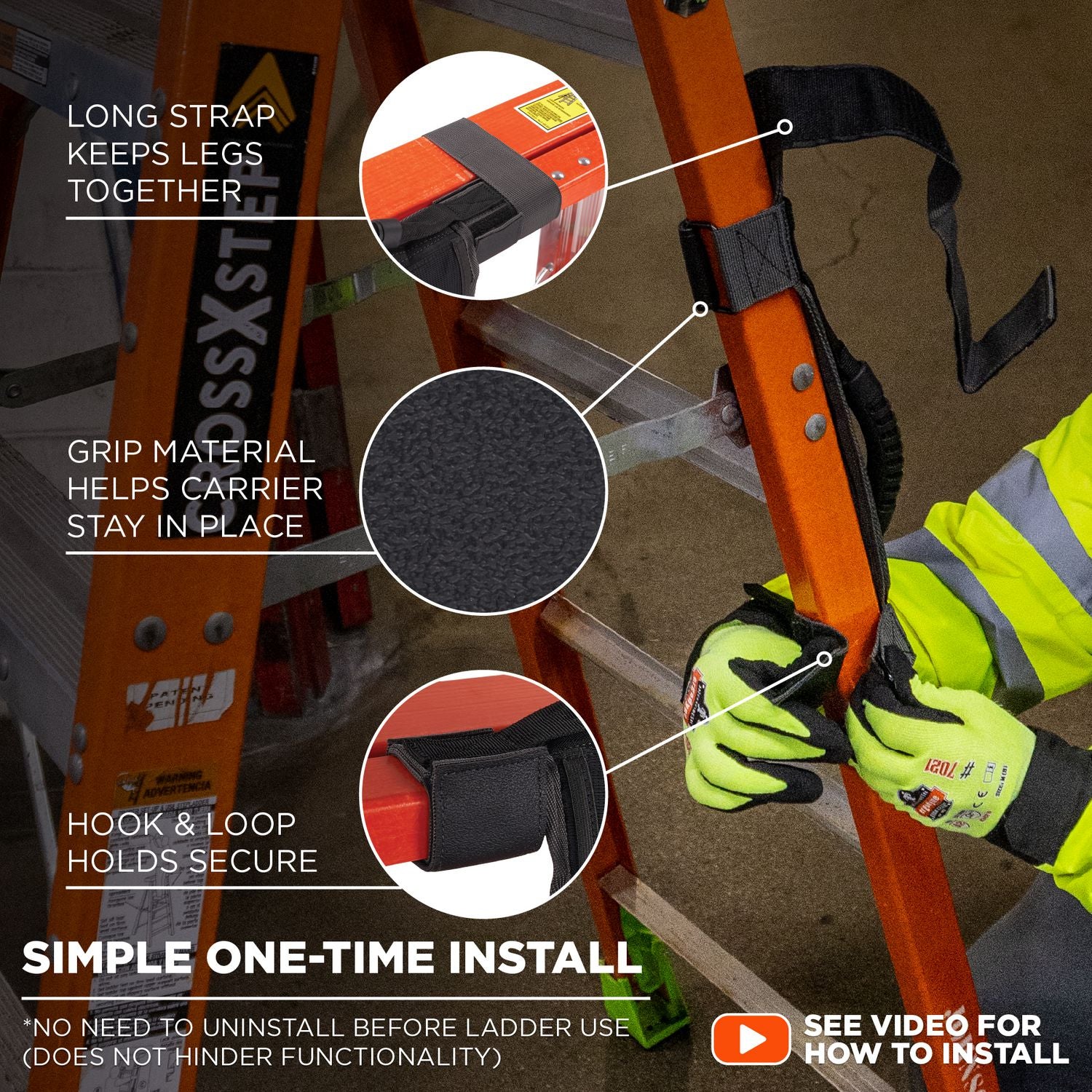 Arsenal 5301 Ladder Carrying Handle, Supports Up to 100 lb, 2 x 9 x 11, Black, Ships in 1-3 Business Days