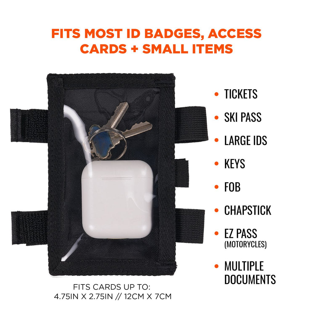 Squids 3390 Dual Band Arm ID/Badge Holder w/Hook/Loop, Vertical, Black 3.75 x 5.75, 2.75 x 4.75 Insert, Ships in 1-3 Bus Days