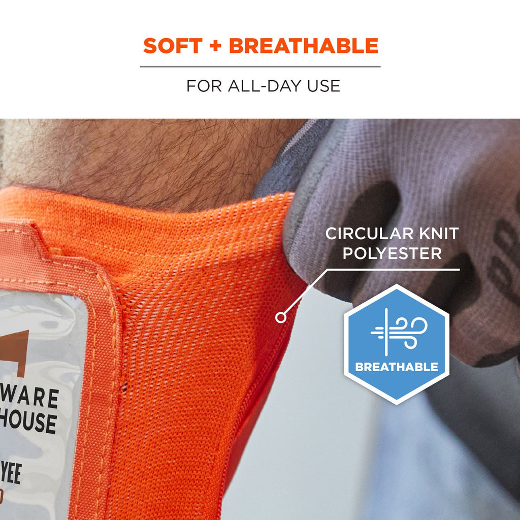 Squids 3388 Wrist ID/Badge Holder, Vertical, Orange 3.5 x 5.5 Holder, 2.75 x 3.75 Insert, Ships in 1-3 Business Days