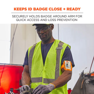 Squids 3386 Arm Band ID/Badge Holder, Vertical, Orange 3.75 x 4.25 Holder, 2.5 x 4 Insert, 10/PK, Ships in 1-3 Business Days