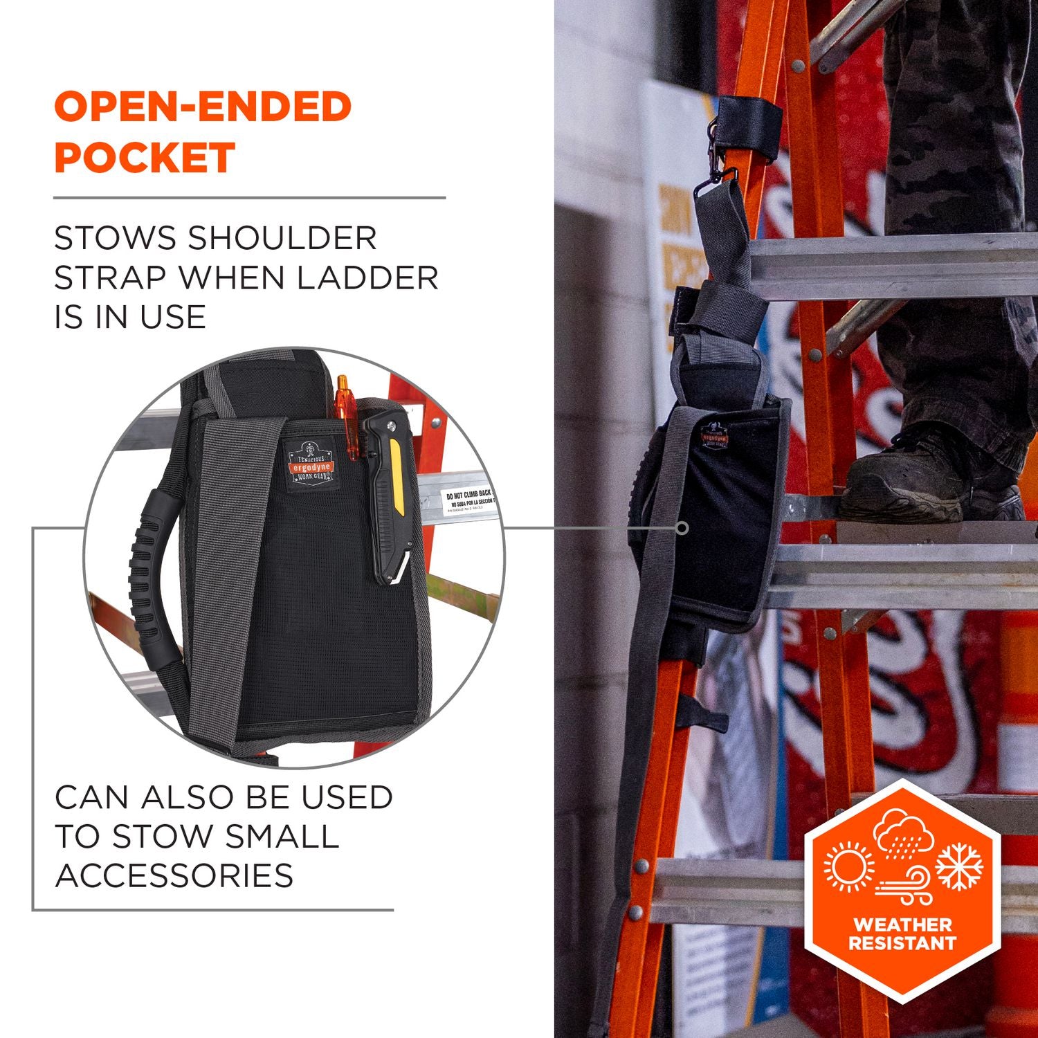 Arsenal 5300 Ladder Shoulder Lifting Strap/Carrying Handle, Supports 100 lb, 2 x 9 x 11, Black/Silver, Ships in 1-3 Bus Days