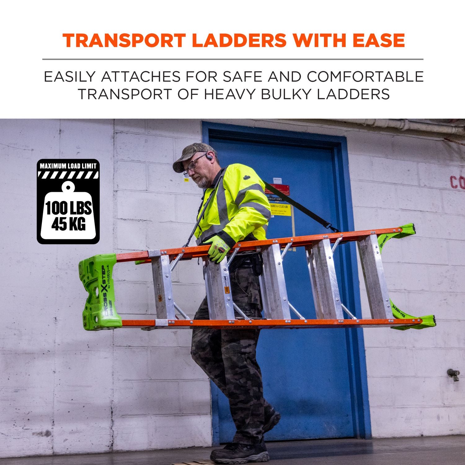 Arsenal 5302 Ladder Shoulder Lifting Strap, Supports Up to 100 lb, 2 x 4 x 10.5, Black, Ships in 1-3 Business Days