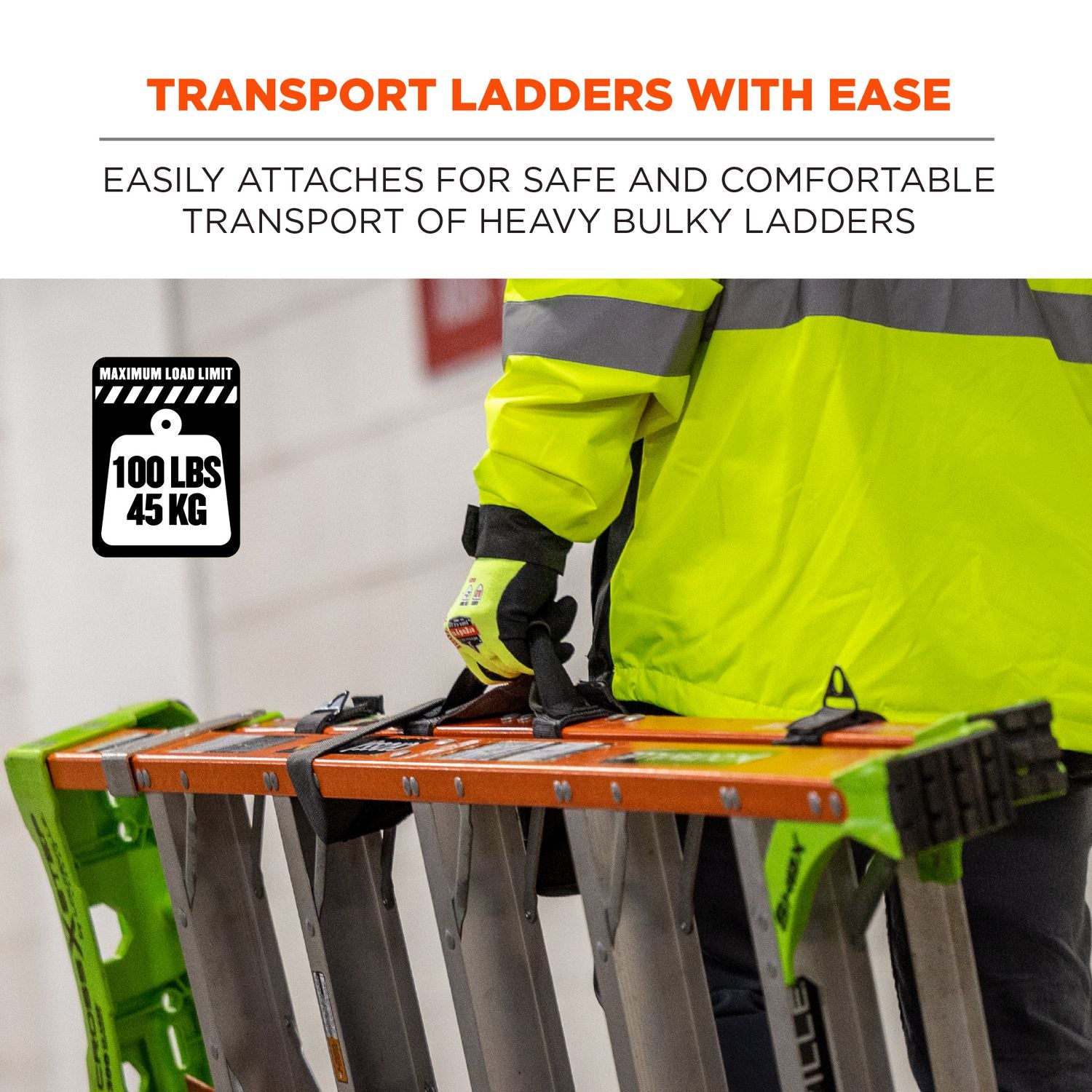 Arsenal 5301 Ladder Carrying Handle, Supports Up to 100 lb, 2 x 9 x 11, Black, Ships in 1-3 Business Days