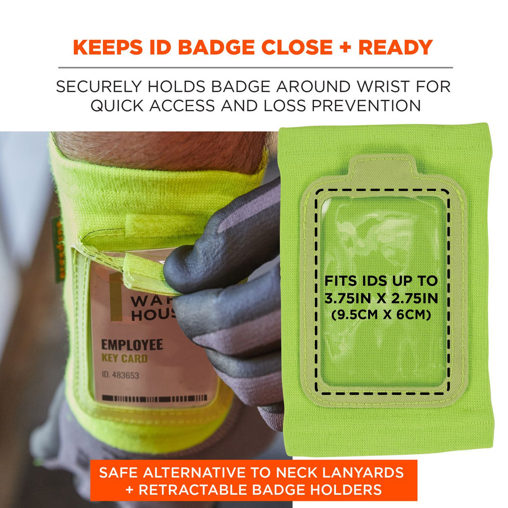 Squids 3388 Wrist ID/Badge Holder, Vertical, Lime 3.5 x 5.5 Holder, 2.75 x 3.75 Insert, Ships in 1-3 Business Days
