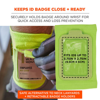 Squids 3388 Wrist ID/Badge Holder, Vertical, Lime 3.5 x 5.5 Holder, 2.75 x 3.75 Insert, Ships in 1-3 Business Days