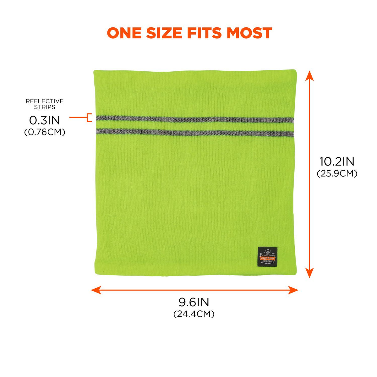 N-Ferno 6961 Reflective Winter Neck Gaiter, One Size Fits Most, Lime, Ships in 1-3 Business Days