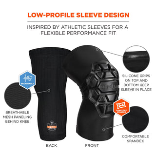ProFlex 550 Padded Knee Sleeves with 3-Layer Foam Cap, Slip-On, Large/X-Large, Black, Pair, Ships in 1-3 Business Days