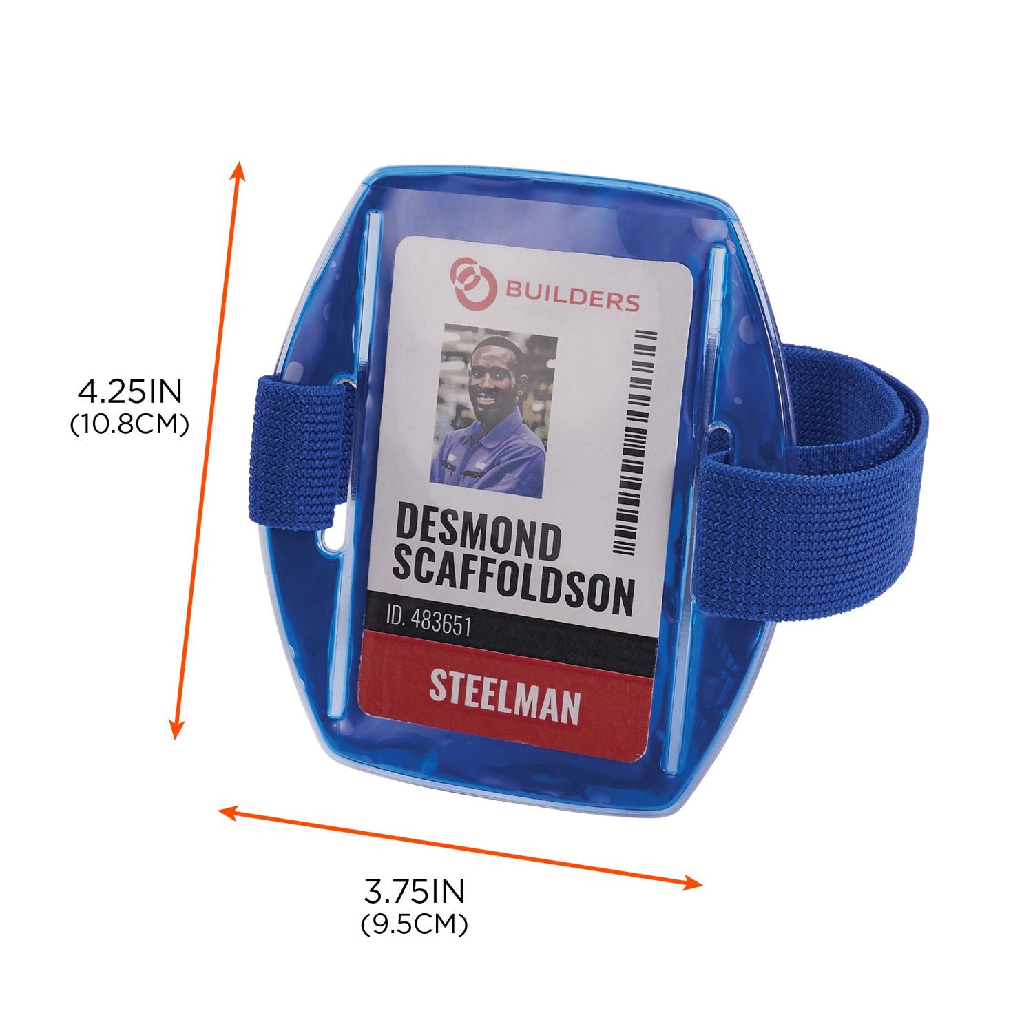 Squids 3386 Arm Band ID/Badge Holder, Vertical, Blue 3.75 x 4.25 Holder, 2.5 x 4 Insert, Ships in 1-3 Business Days