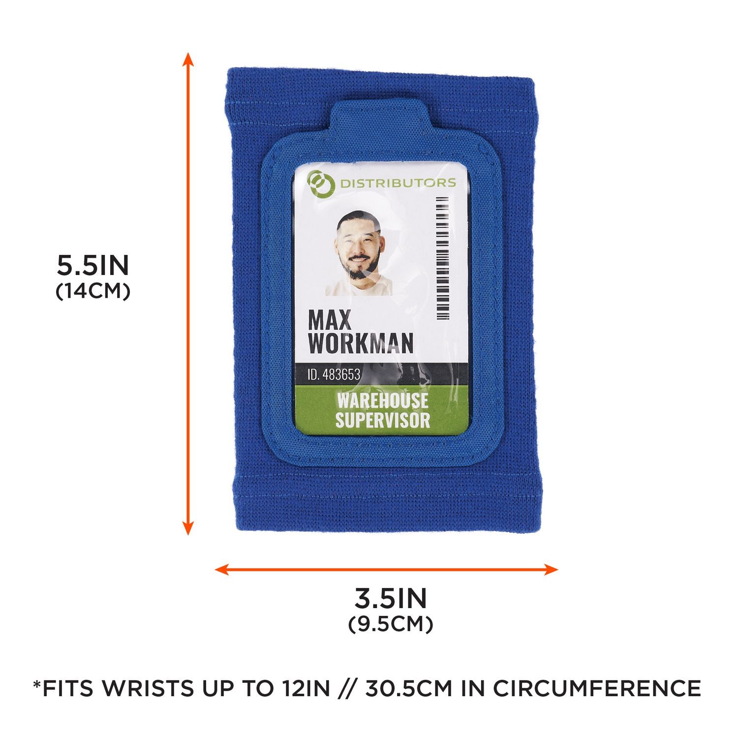 Squids 3388 Wrist ID/Badge Holder, Vertical, Blue 3.5 x 5.5 Holder, 2.75 x 3.75 Insert, Ships in 1-3 Business Days