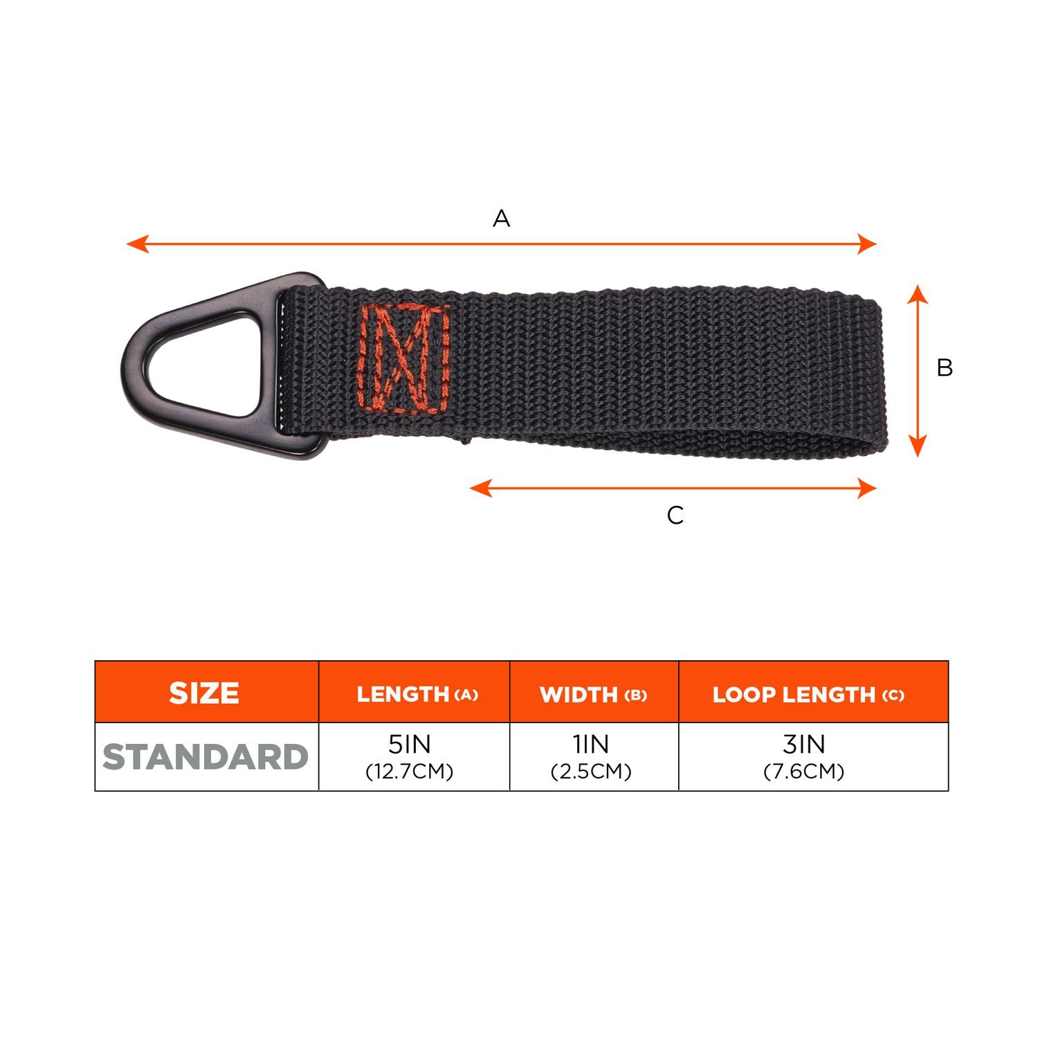 Squids 3171 Anchor Strap Belt Loop Attachment for Tool Tethering, 5 lb Max, 5" Long, Black, 2/Pack, Ships in 1-3 Bus Days