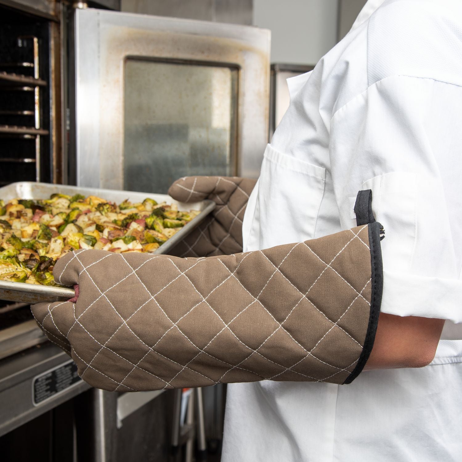 Bestguard Oven Mitt, 17", WebGuard Plus Fabric, Tan, Pair