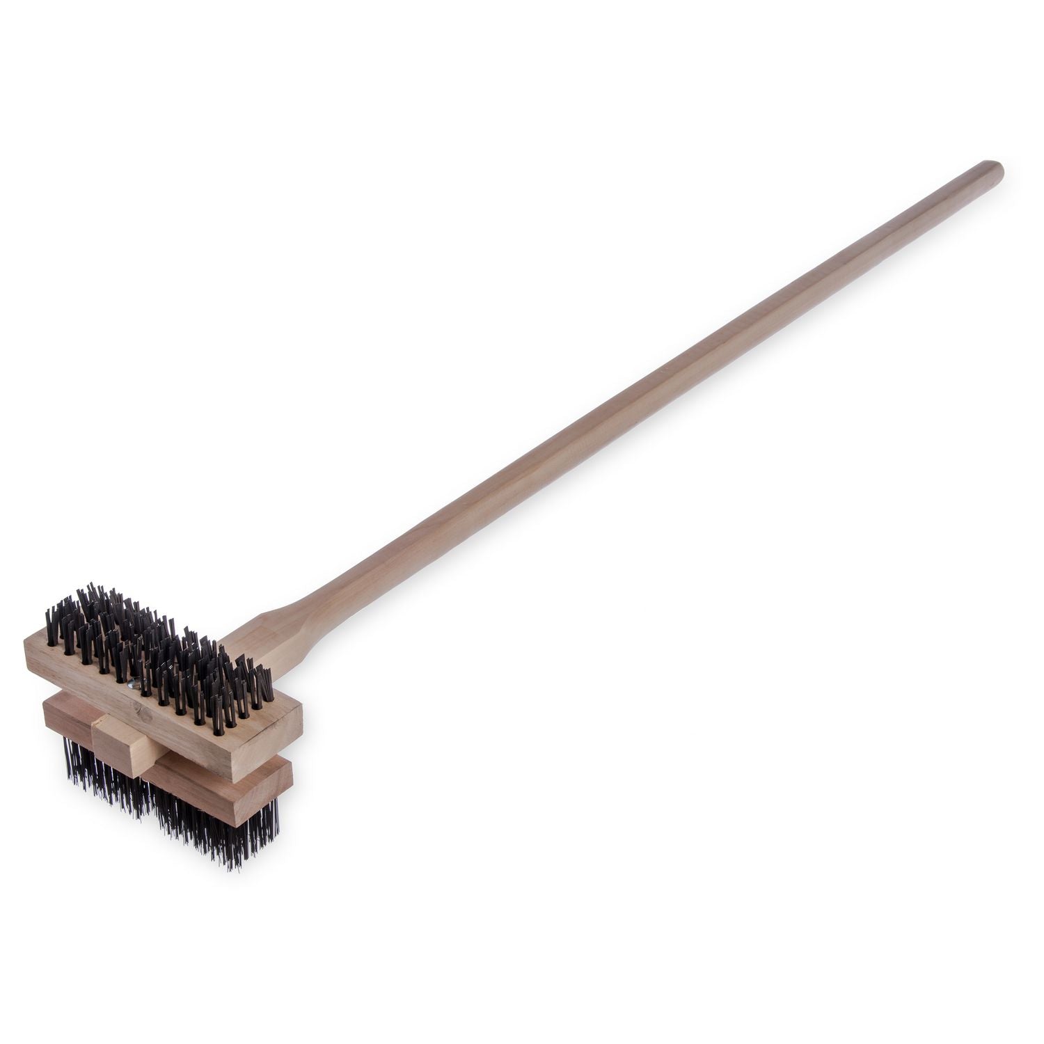 sparta-broiler-master-grill-brush-and-scraper-with-handle-metal-bristles-48-natural-wood-handle_cfs4029400 - 2