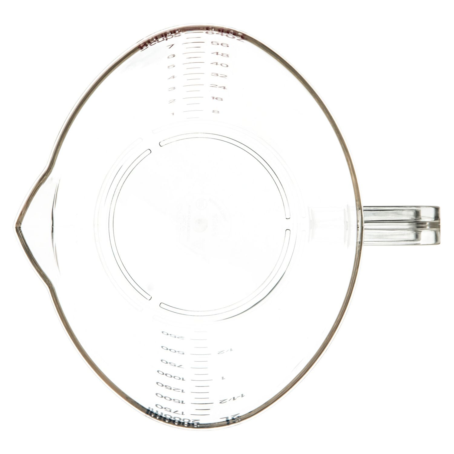 Commercial Measuring Cup, 0.5 gal, Clear