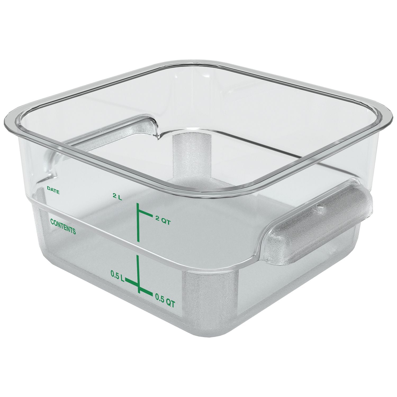 squares-polycarbonate-food-storage-container-2-qt-713-x-713-x-38-clear-plastic_cfs1195007 - 1