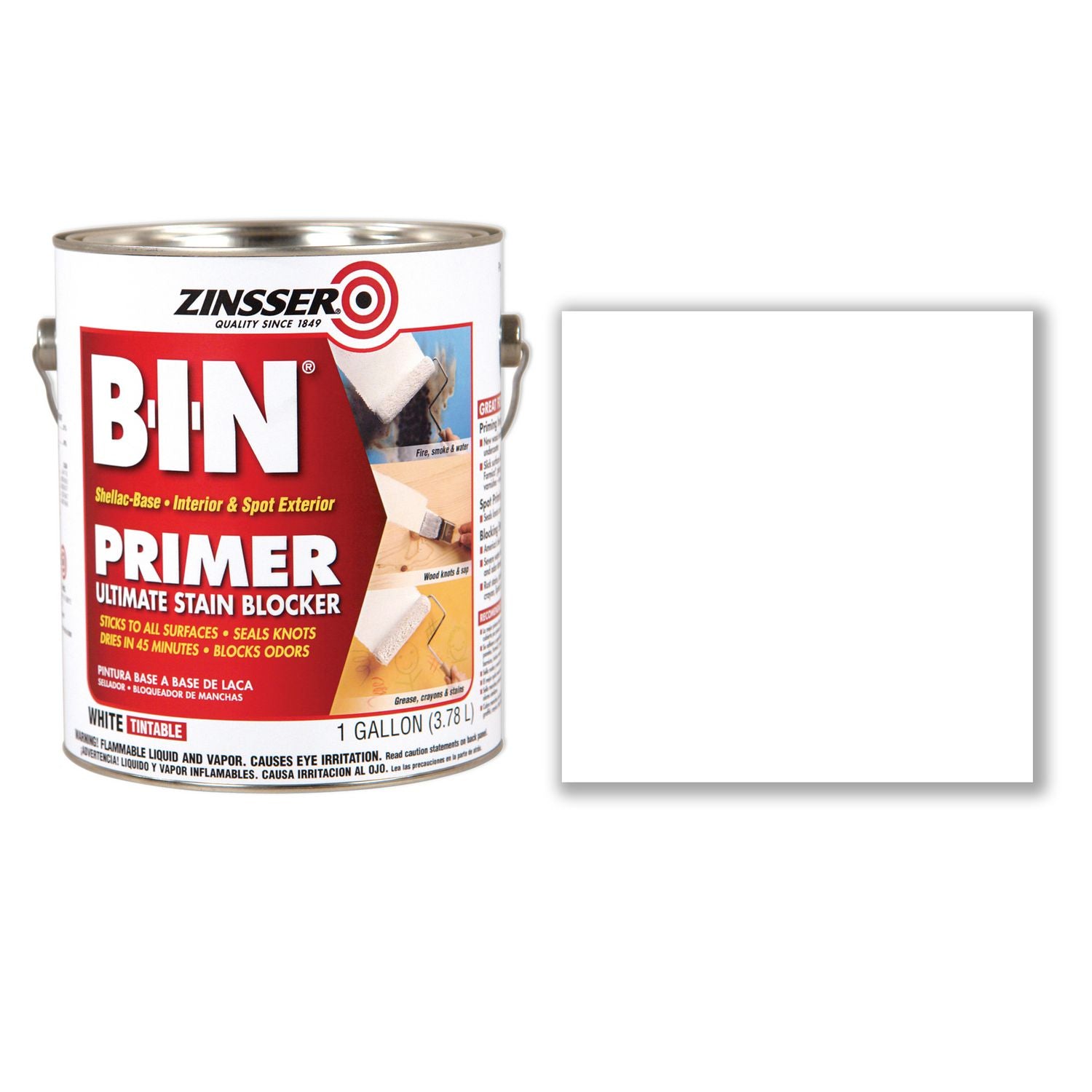 bin-shellac-base-interior-and-spot-exterior-primer-flat-white-1-gal-bucket-pail-2-carton_rst320991ct - 2