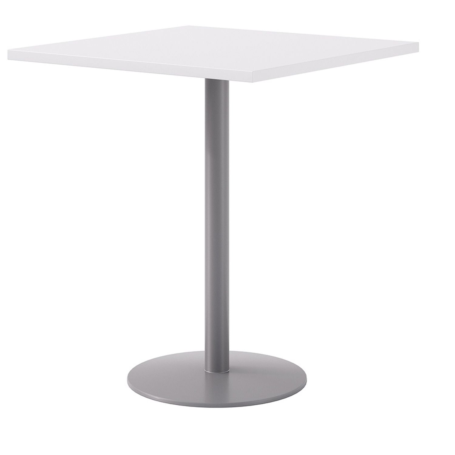 Pedestal Bistro Table with 4 Natural Jive Series Barstools, Square, 36 x 36 x 41, Designer White, Ships in 4-6 Business Days