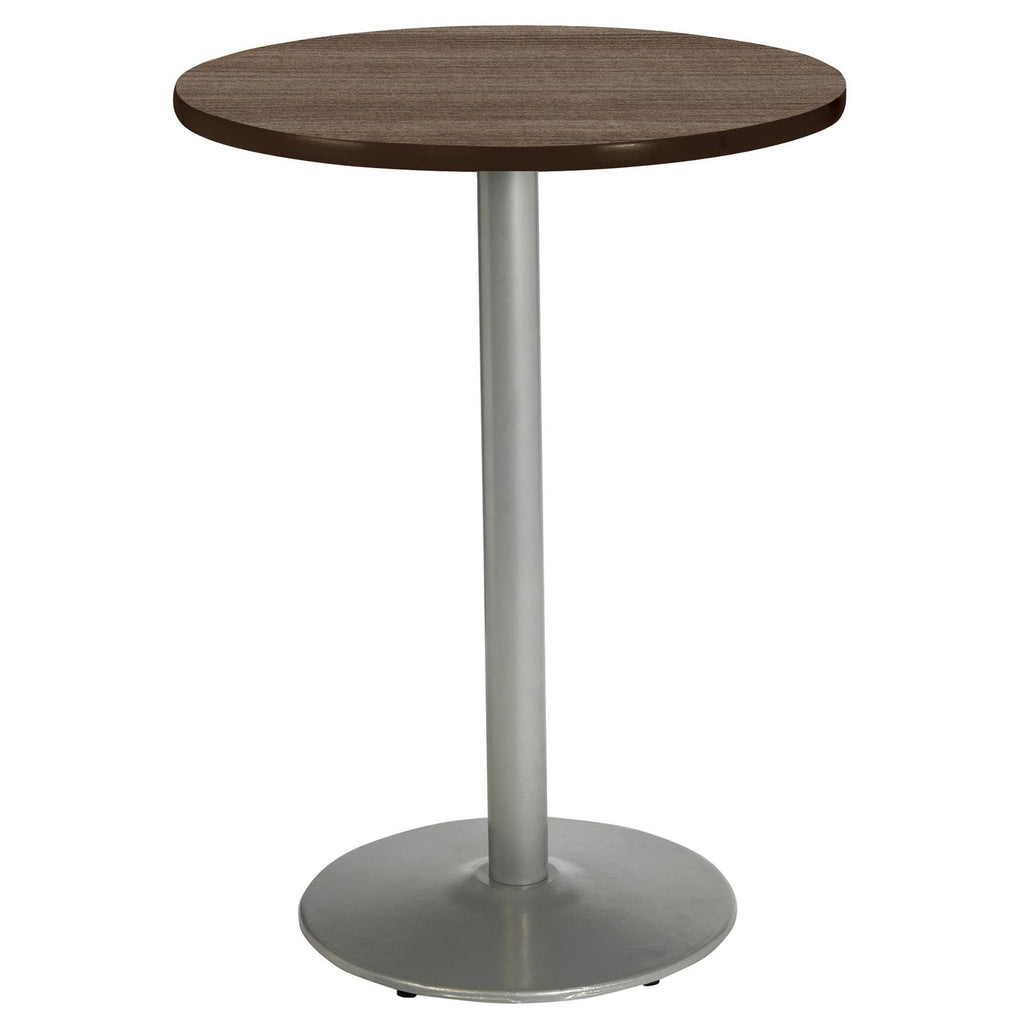 Pedestal Bistro Table with Four Coral Kool Series Barstools, Round, 36" Dia x 41h, Studio Teak, Ships in 4-6 Business Days