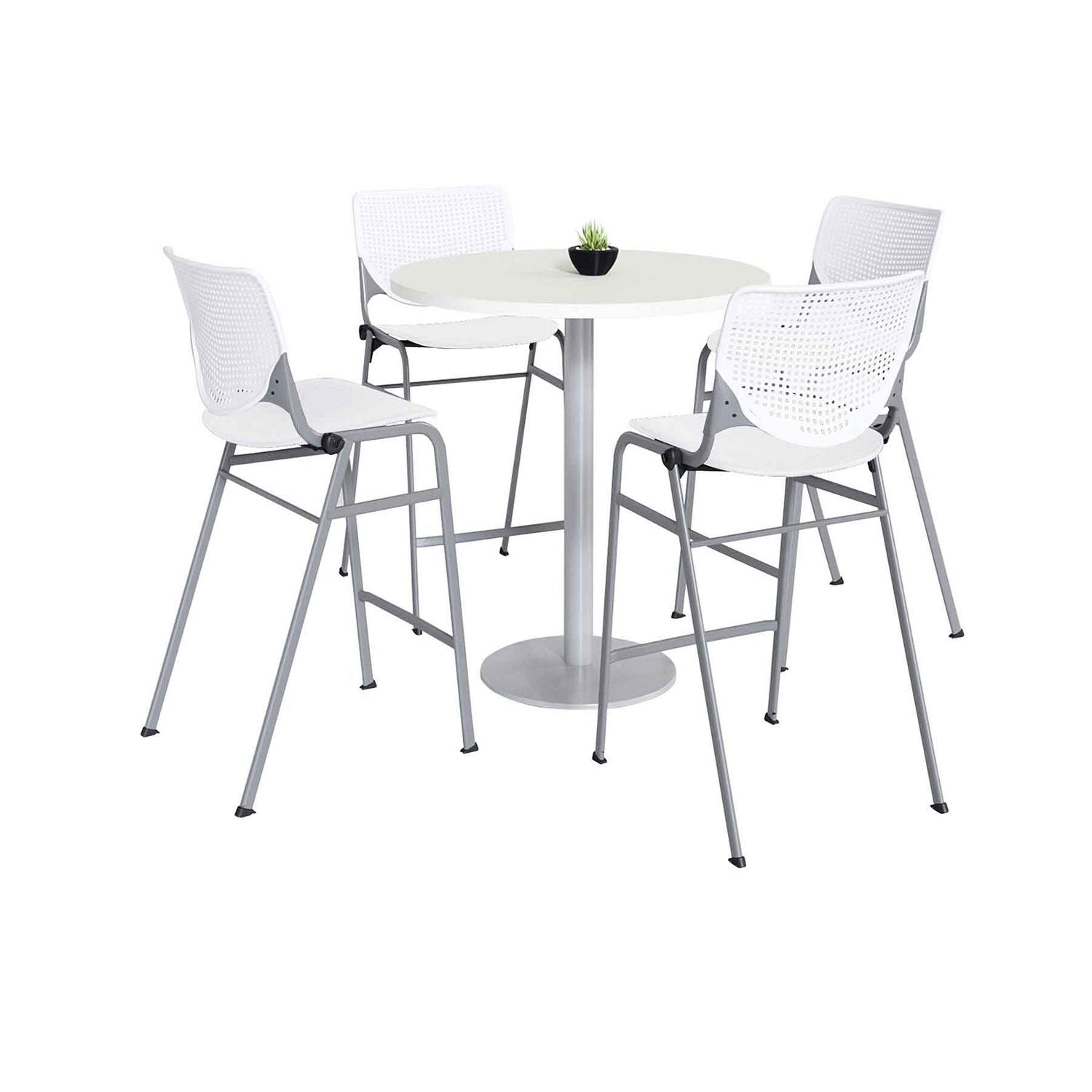 pedestal-bistro-table-with-four-white-kool-series-barstools-round-36-dia-x-41h-designer-white-ships-in-4-6-business-days_kfi811774037075 - 1