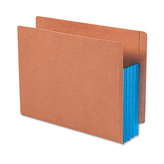 Redrope Drop-Front End Tab File Pockets, Fully Lined 6.5" High Gussets, 3.5" Expansion, Letter Size, Redrope/Blue, 10/Box - 