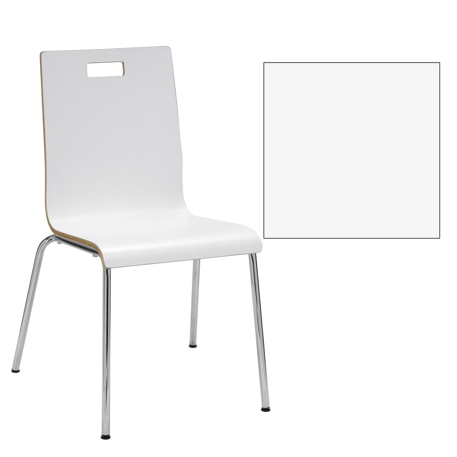 Pedestal Table with Four White Jive Series Chairs, Round, 36" Dia x 29h, Crisp Linen, Ships in 4-6 Business Days
