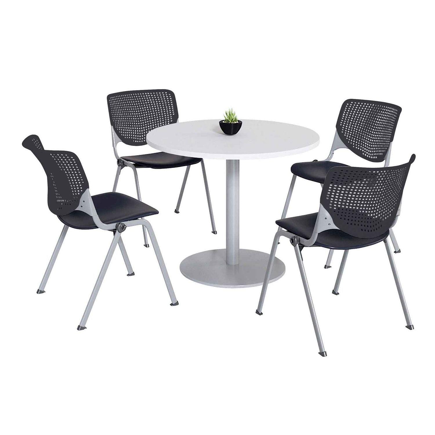 pedestal-table-with-four-black-kool-series-chairs-round-36-dia-x-29h-designer-white-ships-in-4-6-business-days_kfi811774036696 - 1