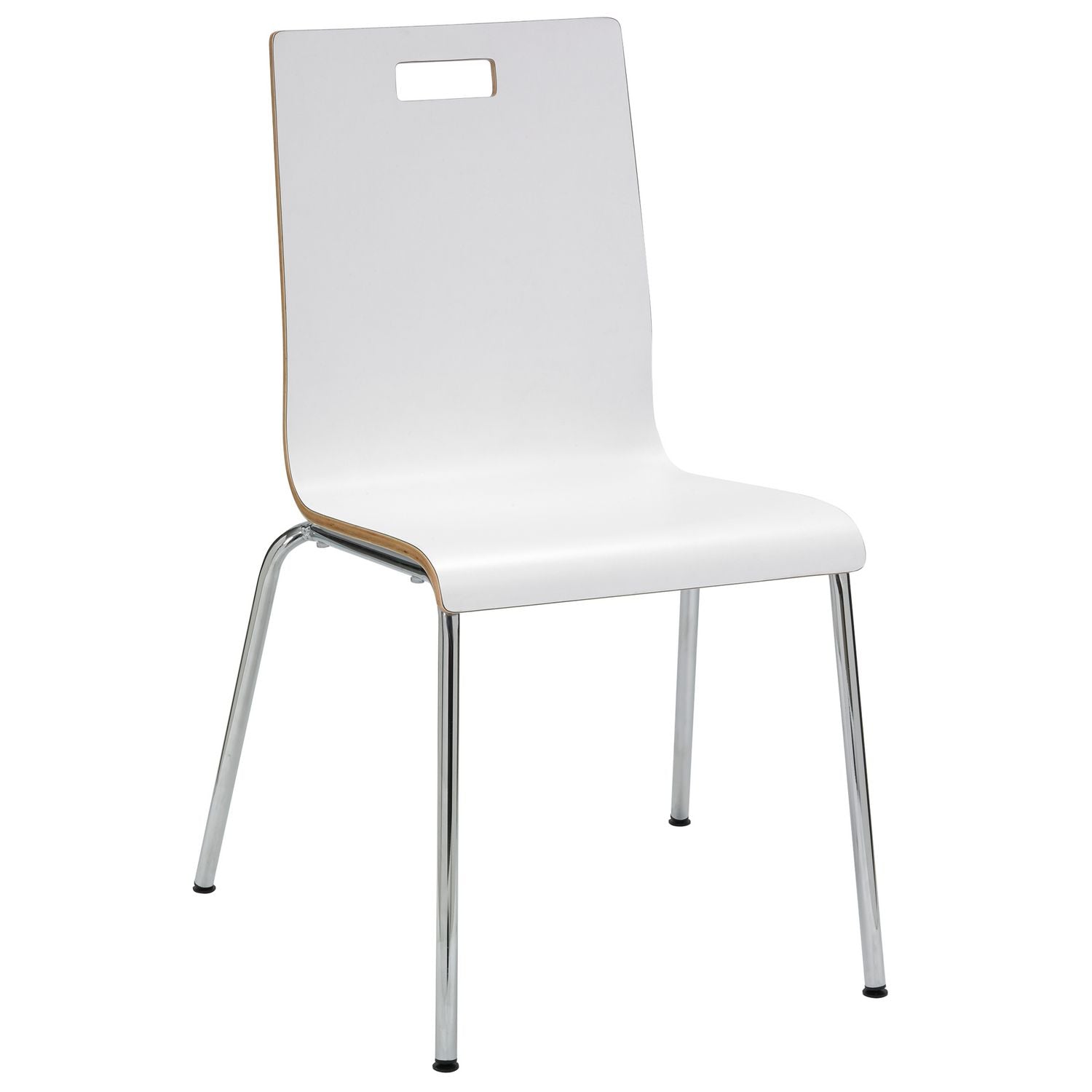 Pedestal Table with Four White Jive Series Chairs, Round, 36" Dia x 29h, Walnut, Ships in 4-6 Business Days