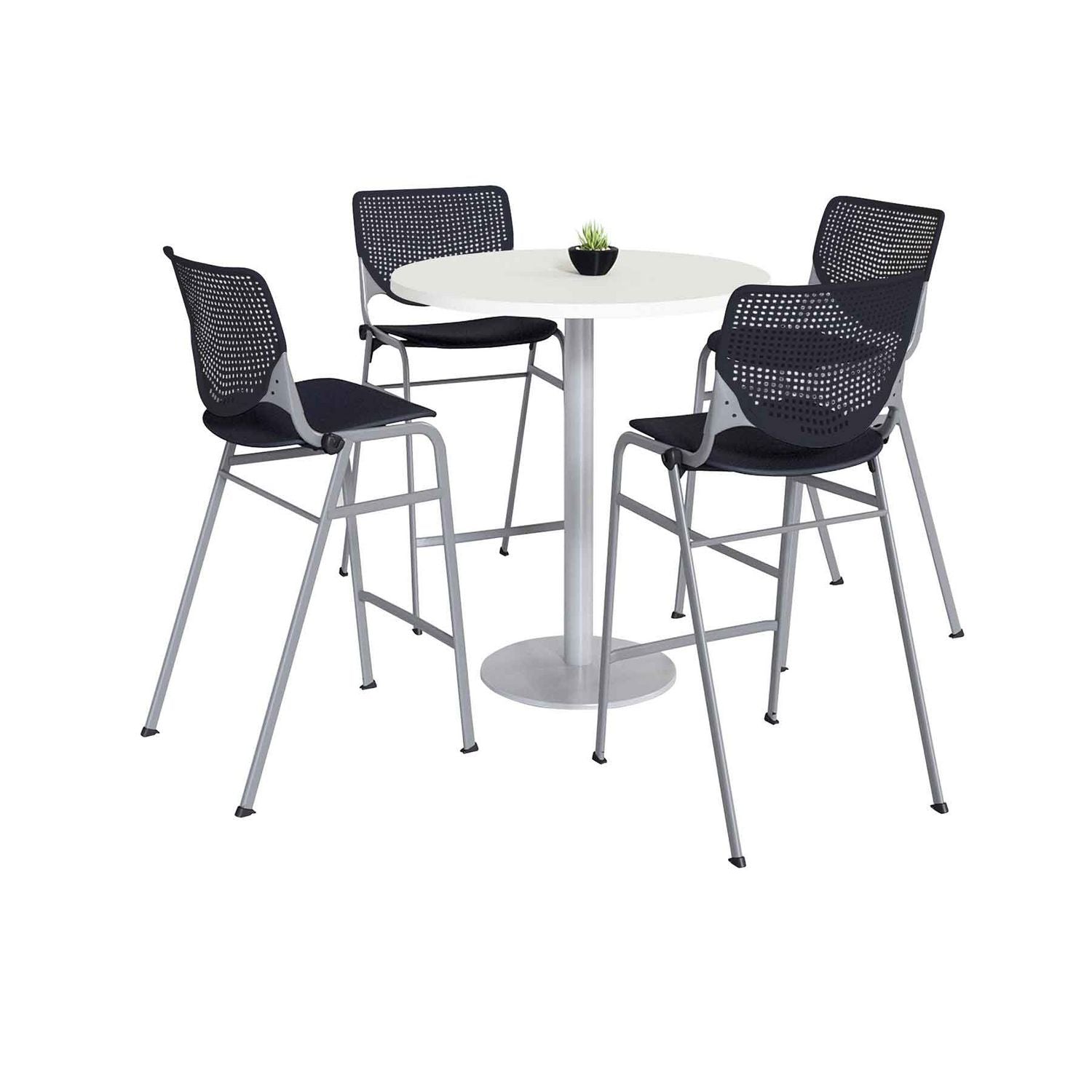 pedestal-bistro-table-with-four-black-kool-series-barstools-round-36-dia-x-41h-designer-white-ships-in-4-6-business-days_kfi811774037082 - 1