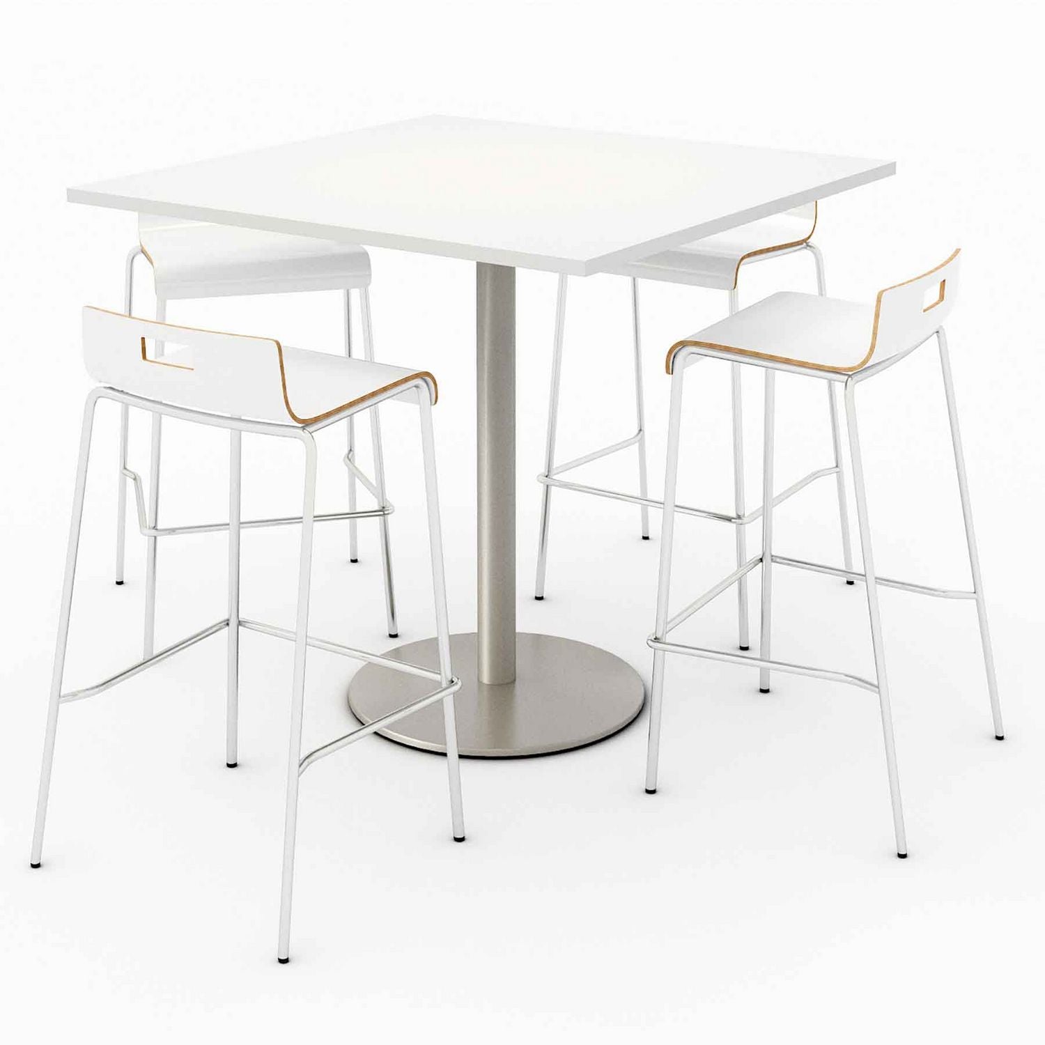 pedestal-bistro-table-with-four-white-jive-series-barstools-square-36-x-36-x-41-designer-white-ships-in-4-6-business-days_kfi811774039918 - 1