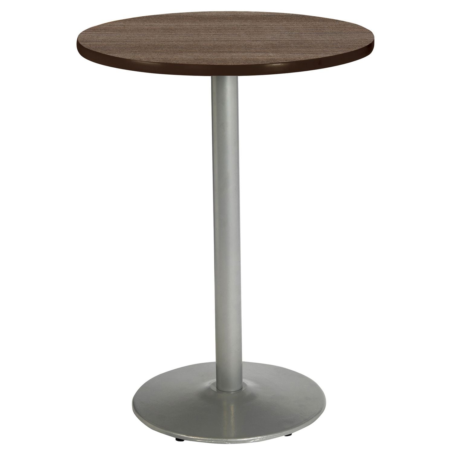 Pedestal Bistro Table with Four Navy Kool Series Barstools, Round, 36" Dia x 41h, Studio Teak, Ships in 4-6 Business Days