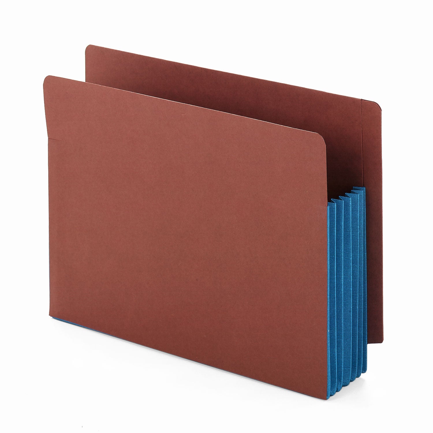 Redrope Drop-Front End Tab File Pockets, Fully Lined 6.5" High Gussets, 5.25" Expansion, Letter Size, Redrope/Blue, 10/Box - 