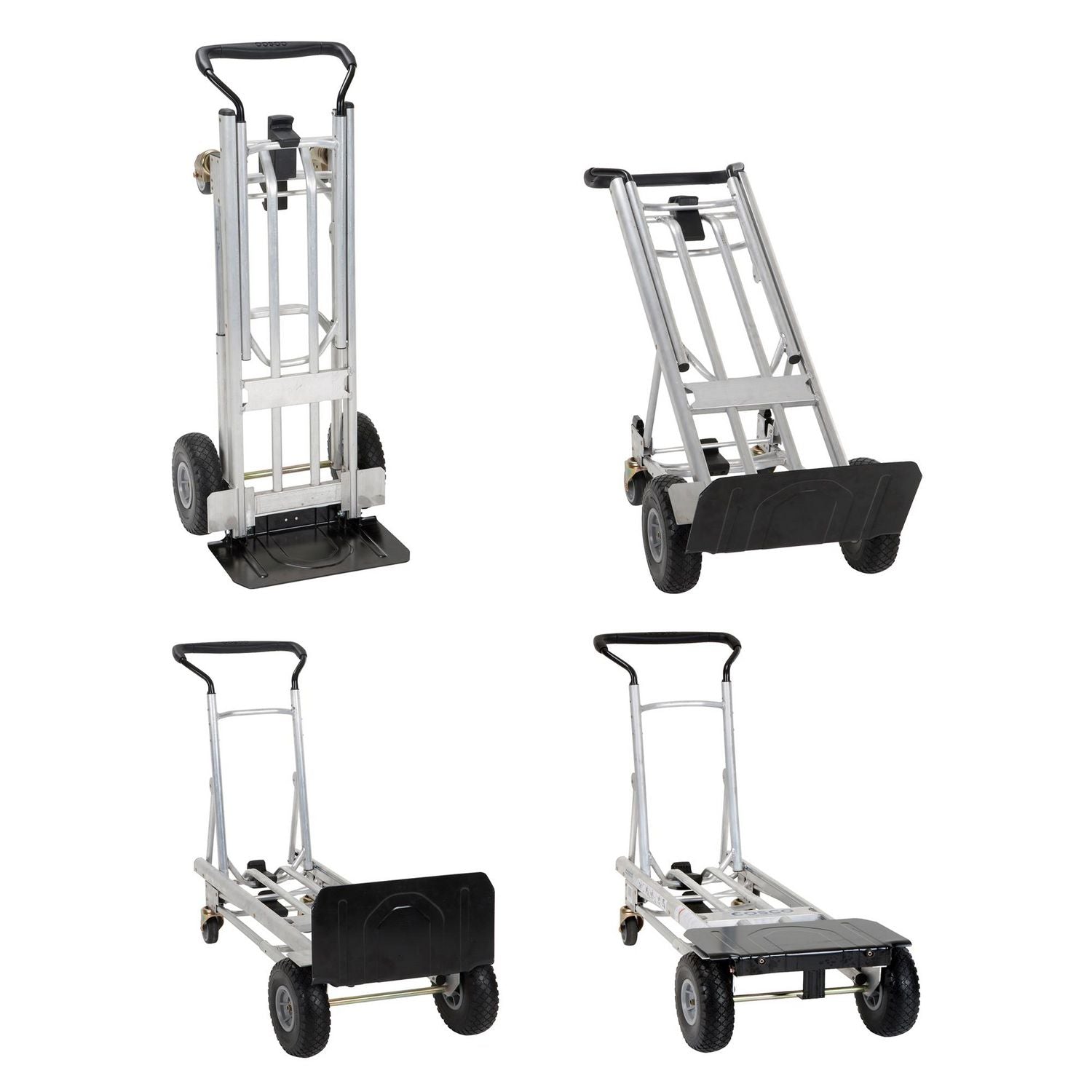 Cosco 4-in-1 Folding Series Hand Truck - 1000 lb Capacity - 4 Casters - x 18.7" Width x 19.7" Depth x 48.3" Height - Black - 1 Each - 2