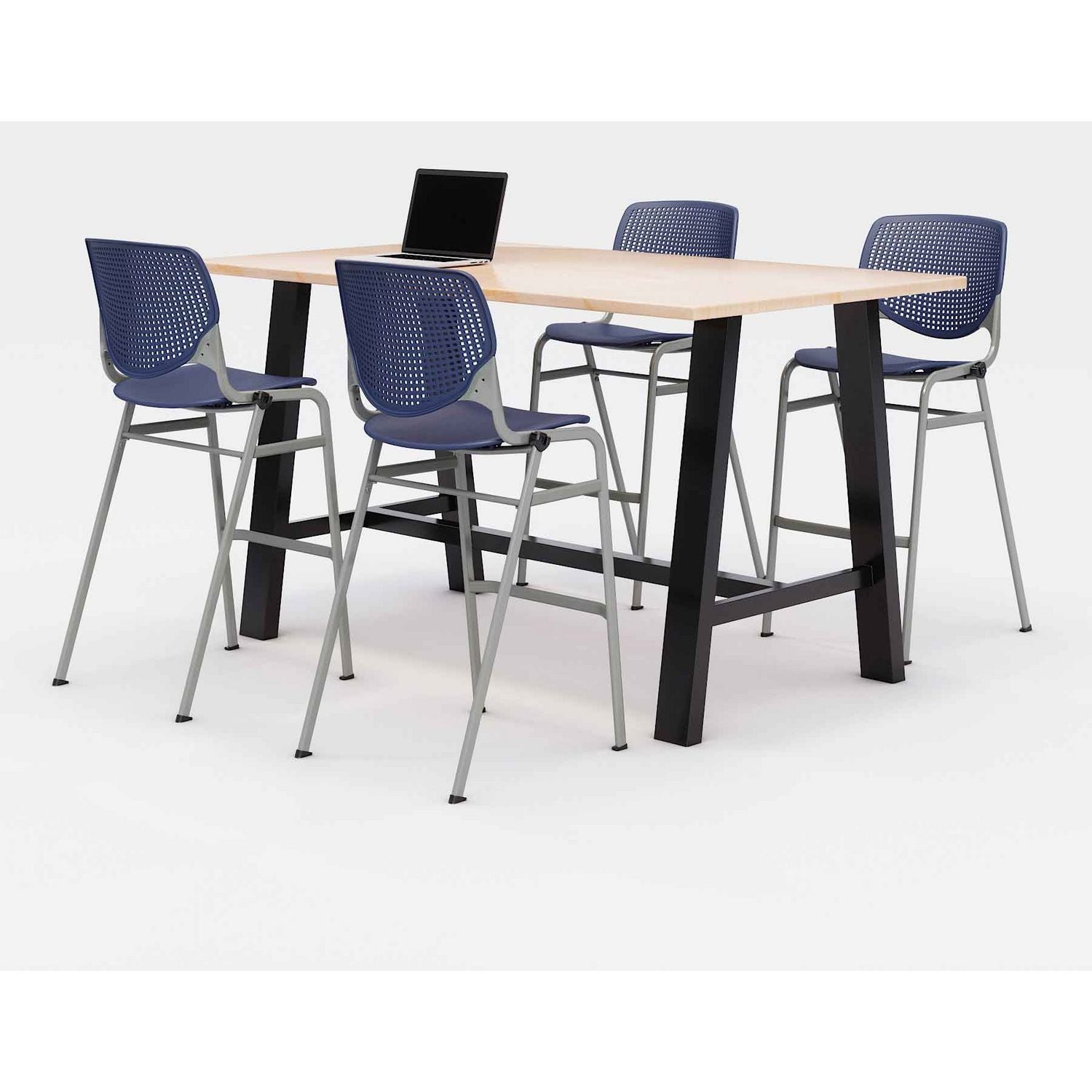 midtown-bistro-dining-table-with-four-navy-kool-barstools-36-x-72-x-41-kensington-maple-ships-in-4-6-business-days_kfi840031900739 - 1