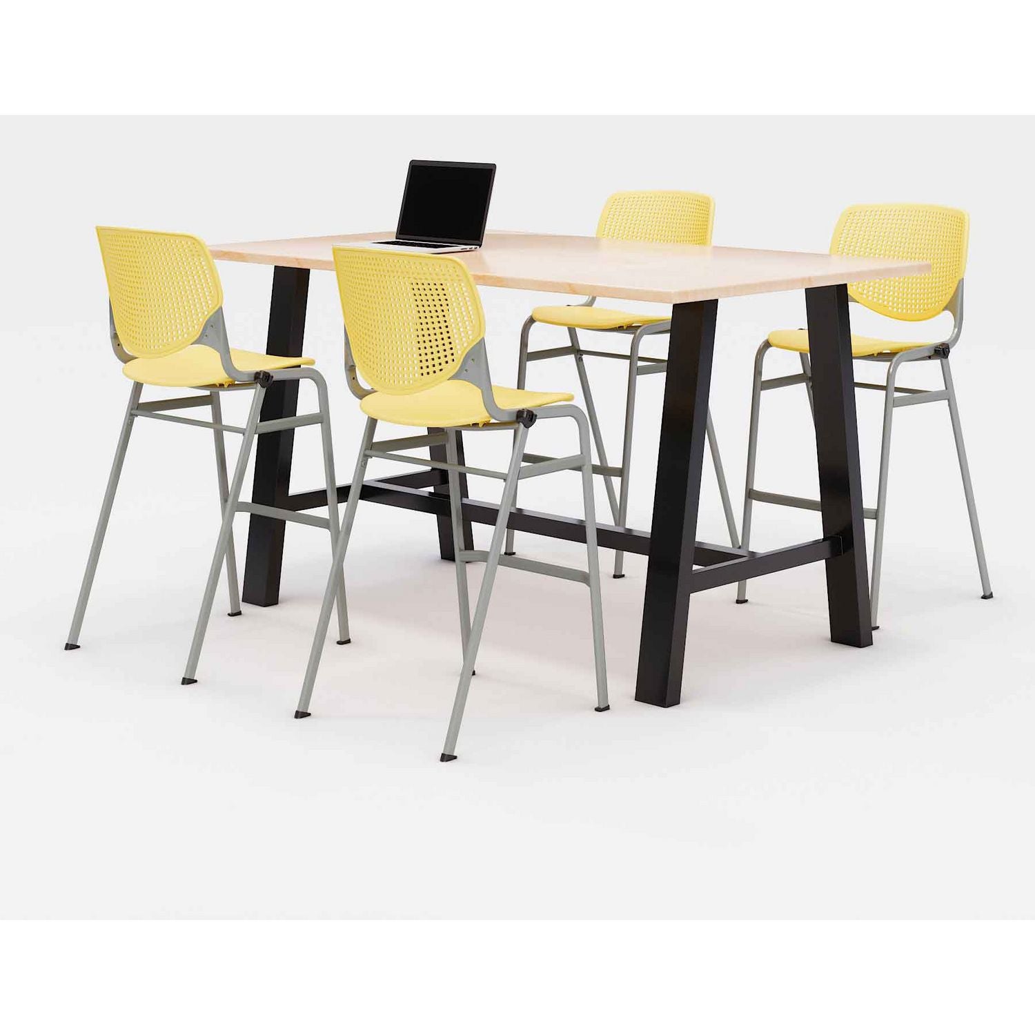 midtown-bistro-dining-table-with-four-yellow-kool-barstools-36-x-72-x-41-kensington-maple-ships-in-4-6-business-days_kfi840031900777 - 1