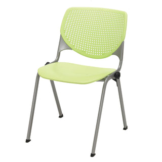 Pedestal Table with Four Lime Green Kool Series Chairs, Round, 36" Dia x 29h, Designer White, Ships in 4-6 Business Days