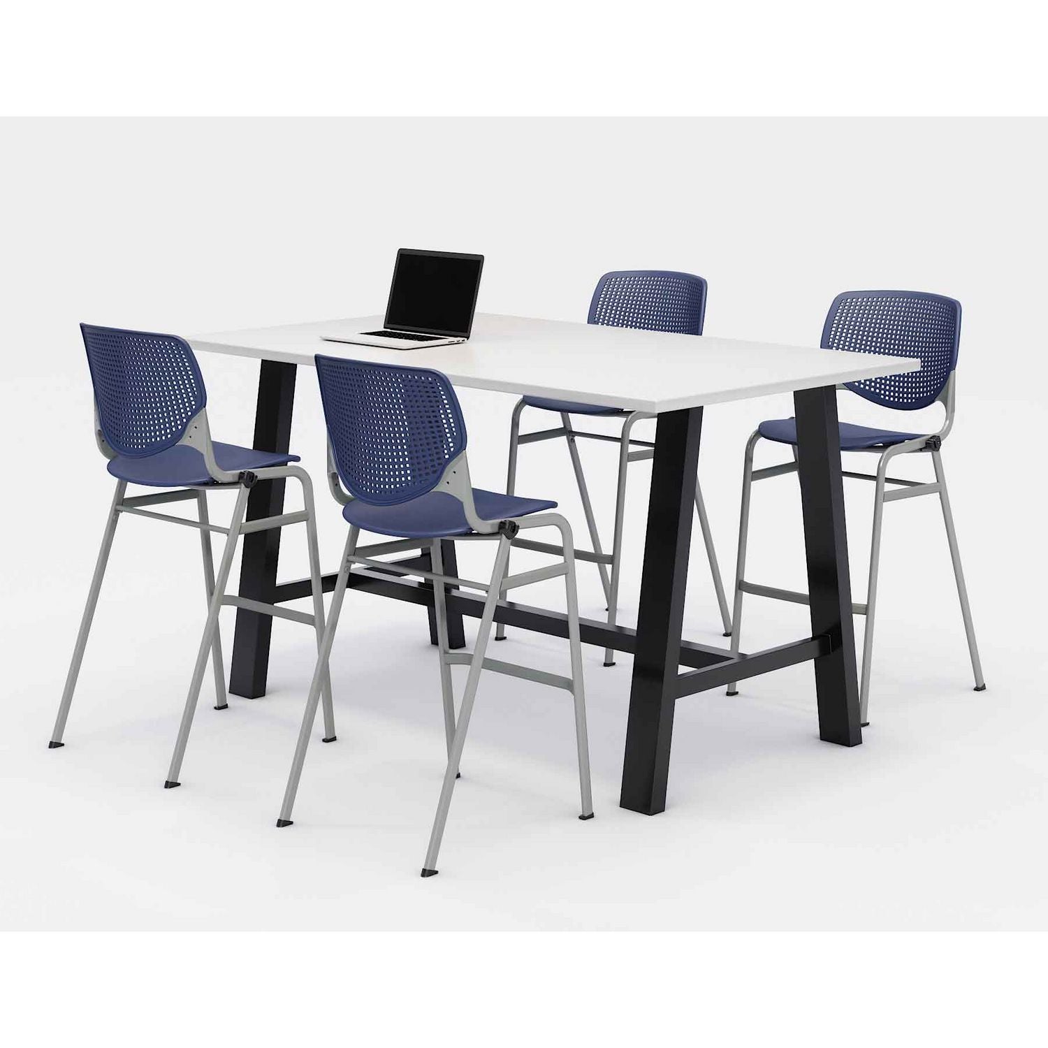 midtown-bistro-dining-table-with-four-navy-kool-barstools-36-x-72-x-41-designer-white-ships-in-4-6-business-days_kfi840031900548 - 1