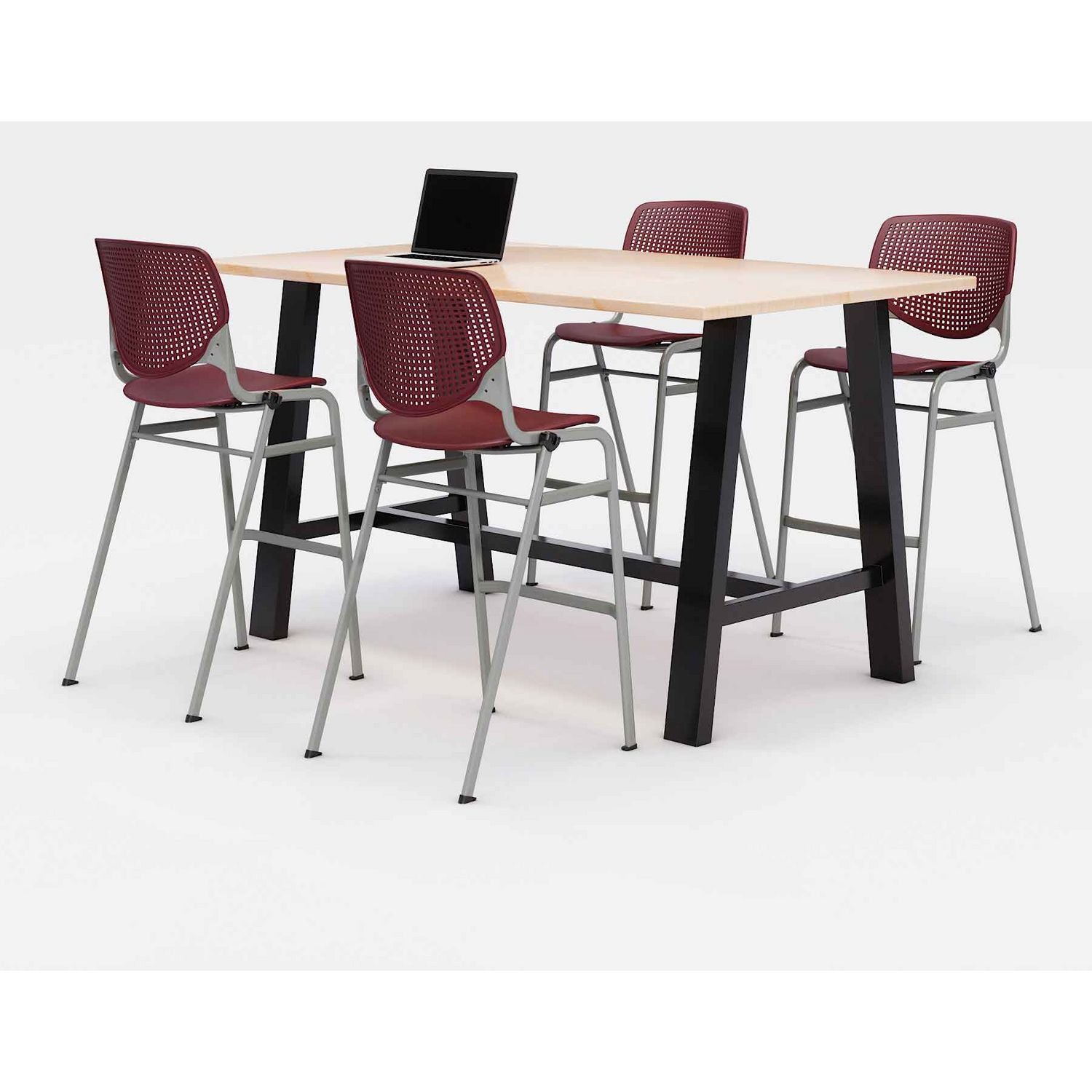 midtown-bistro-dining-table-with-four-burgundy-kool-barstools-36-x-72-x-41-kensington-maple-ships-in-4-6-business-days_kfi840031900746 - 1