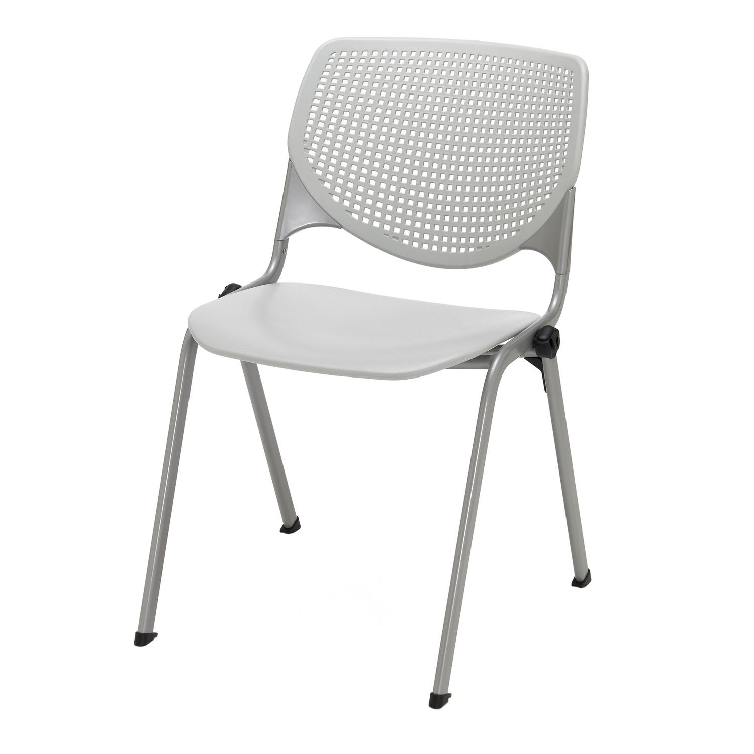 Pedestal Table with Four Light Gray Kool Series Chairs, Round, 36" Dia x 29h, Designer White, Ships in 4-6 Business Days