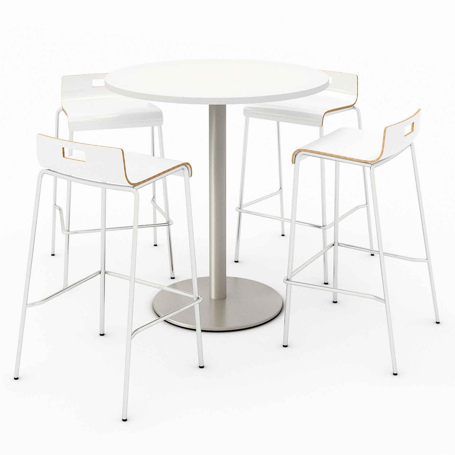 pedestal-bistro-table-with-four-white-jive-series-barstools-round-36-dia-x-41h-designer-white-ships-in-4-6-business-days_kfi840031900128 - 1
