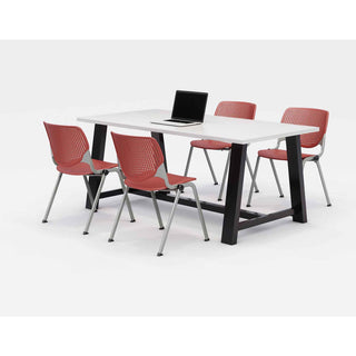 Midtown Dining Table with Four Coral Kool Series Chairs, 36 x 72 x 30, Designer White, Ships in 4-6 Business Days