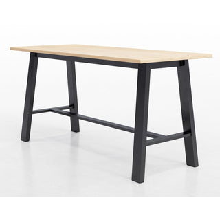 Midtown Bistro Dining Table with Four Light Gray Kool Barstools, 36 x 72 x 41, Kensington Maple, Ships in 4-6 Business Days