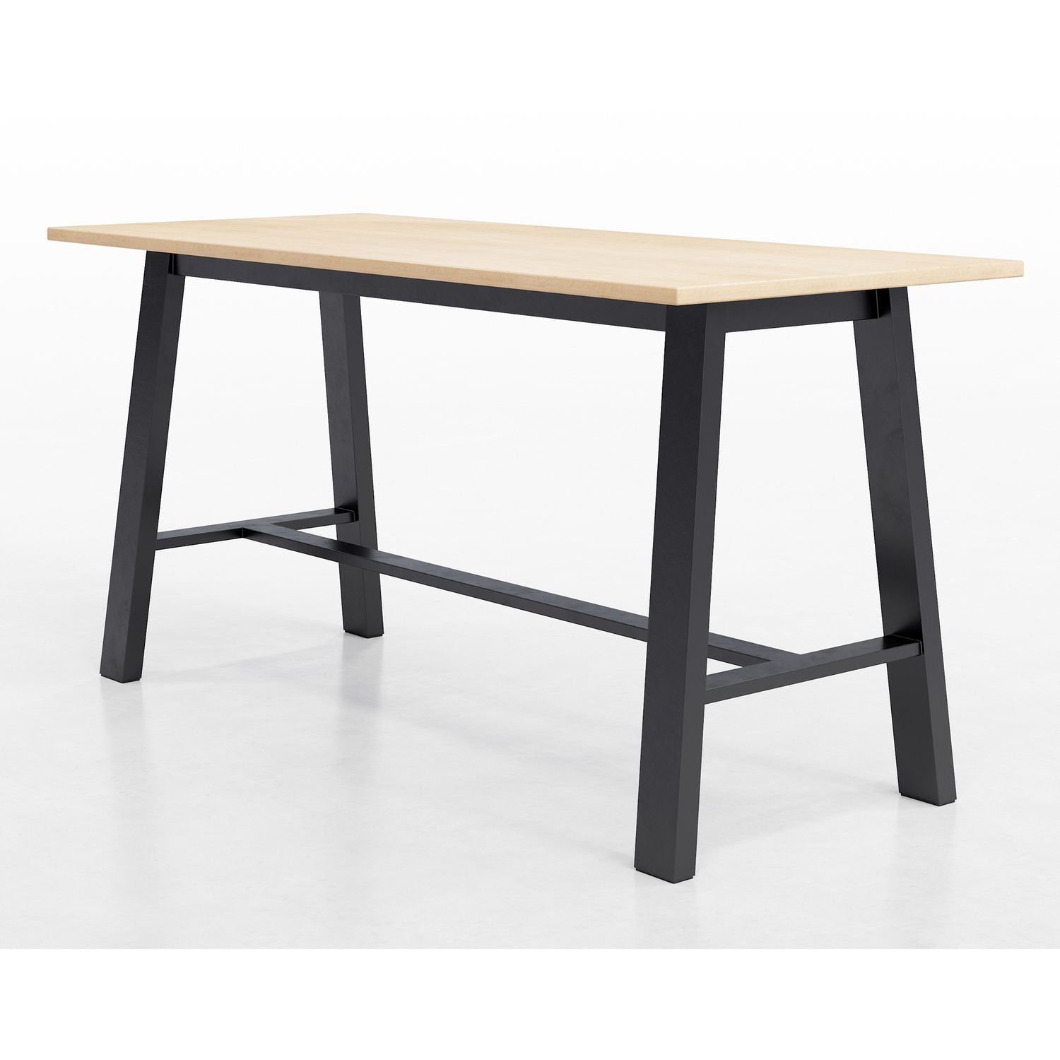 Midtown Bistro Dining Table with Four Light Gray Kool Barstools, 36 x 72 x 41, Kensington Maple, Ships in 4-6 Business Days