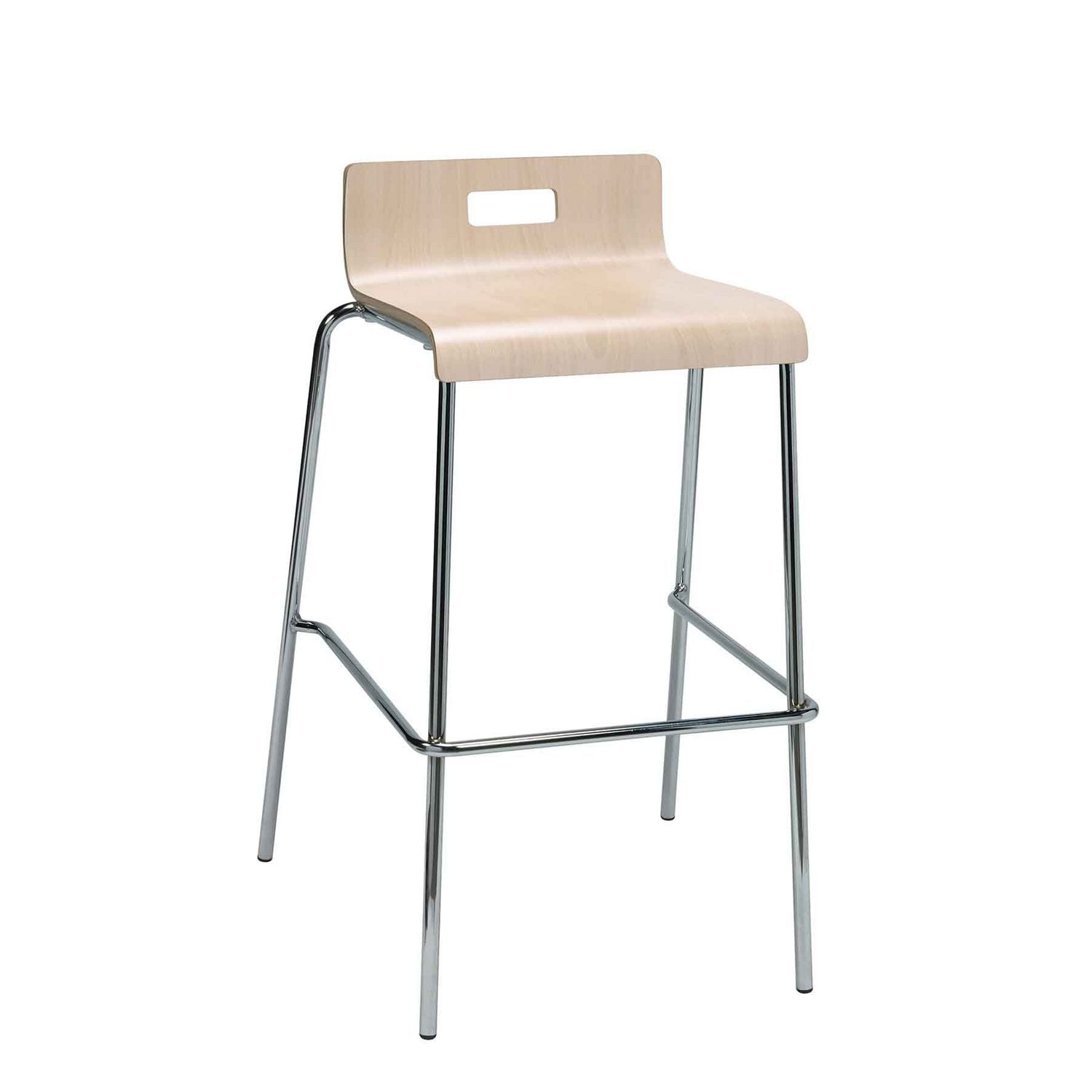 Pedestal Bistro Table with Four Natural Jive Series Barstools, Round, 36" Dia x 41h, Studio Teak, Ships in 4-6 Business Days