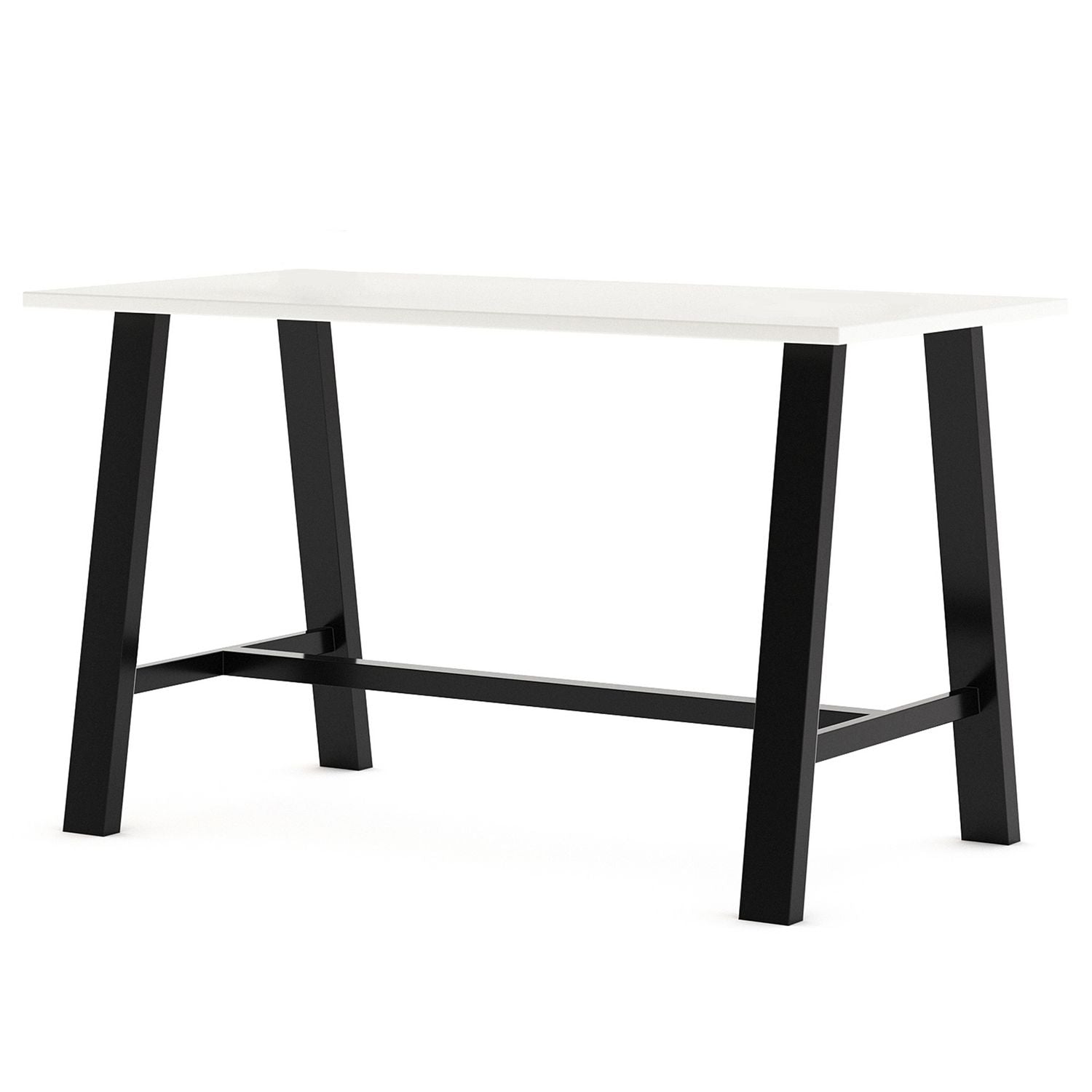 Midtown Dining Table with Four White Kool Series Chairs, 36 x 72 x 30, Designer White, Ships in 4-6 Business Days